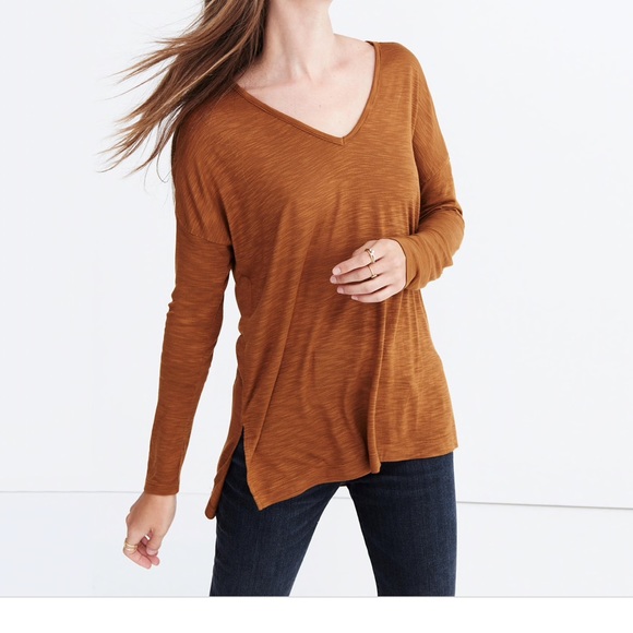 Madewell Anthem long sleeve vneck tee sz.XXS $25 - Picture 1 of 5